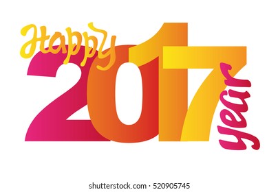 Happy new year 2017 Text Design vector