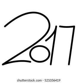 Happy new year 2017 text design on the white background