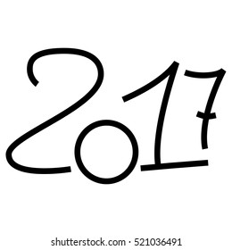 Happy new year 2017 text design on the white background