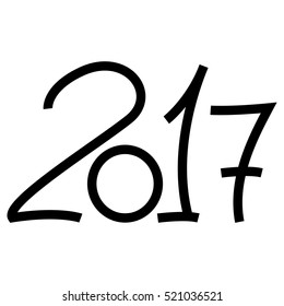 Happy new year 2017 text design on the white background