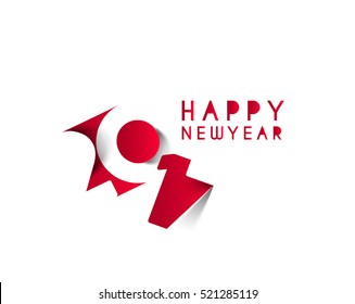 Happy new year 2017 Text Design vector illustration
