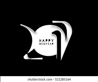 Happy new year 2017 Text Design vector illustration