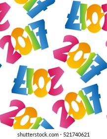 Happy new year 2017 Text Design vector pattern 2017. Background with numbers 2017.