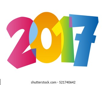 Happy new year 2017 Text Design vector