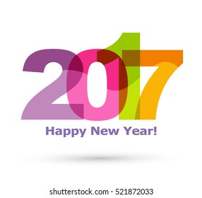 Happy new year 2017 Text Design vector
