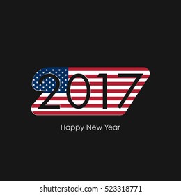 Happy new year 2017 Text Design vector.