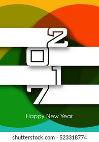 Happy new year 2017 Text Design vector.