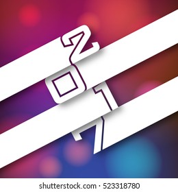 Happy new year 2017 Text Design vector.