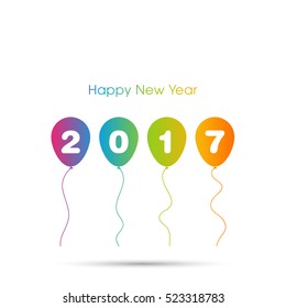 Happy new year 2017 Text Design vector.
