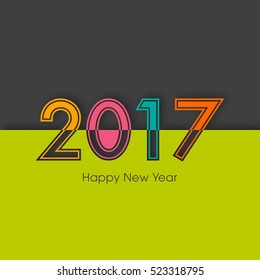 Happy new year 2017 Text Design vector.
