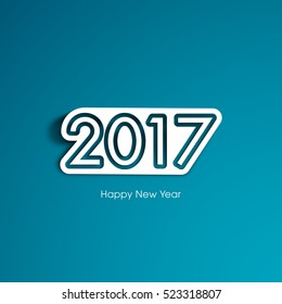 Happy new year 2017 Text Design vector.