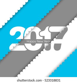 Happy new year 2017 Text Design vector.