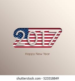 Happy new year 2017 Text Design vector.