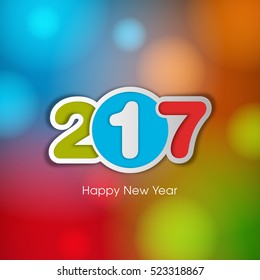 Happy new year 2017 Text Design vector.