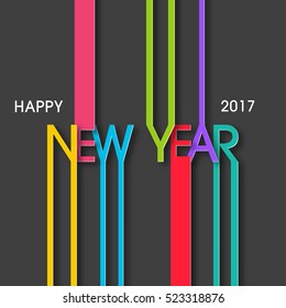 Happy new year 2017 Text Design vector.