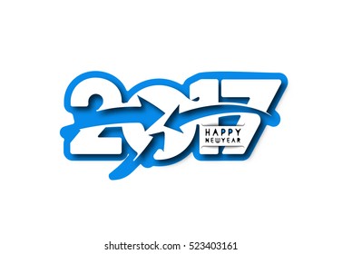 Happy new year 2017 Text Design vector illustration