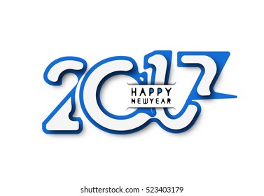 Happy new year 2017 Text Design vector illustration
