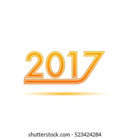 Happy new year 2017 Text Design vector.