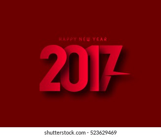 Happy new year 2017 Text Design vector illustration