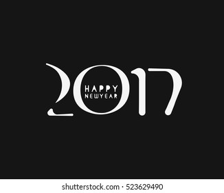 Happy new year 2017 Text Design vector illustration