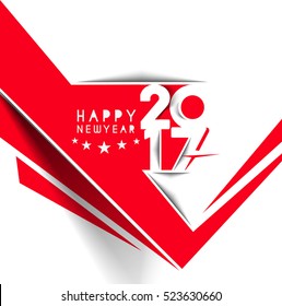 Happy new year 2017 Text Design vector illustration