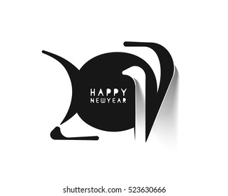 Happy new year 2017 Text Design vector illustration