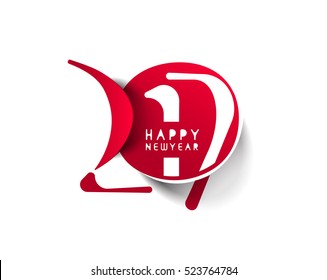 Happy new year 2017 Text Design vector illustration