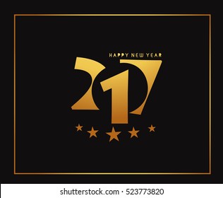 Happy new year 2017 Text Design vector illustration