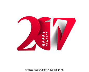 Happy new year 2017 Text Design vector illustration
