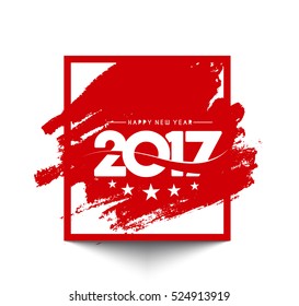 Happy new year 2017 Text Design vector illustration