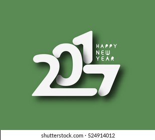 Happy new year 2017 Text Design vector illustration