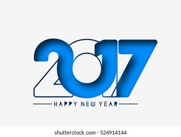 Happy new year 2017 Text Design vector illustration