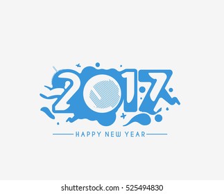 Happy new year 2017 Text Design vector illustration