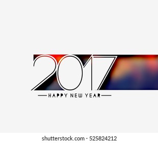 Happy new year 2017 Text Design vector illustration