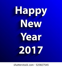 Happy New Year 2017 text design. Vector illustration.