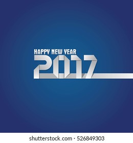 Happy New Year 2017 text design. Vector greeting illustration