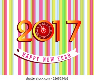 Happy new year 2017 Text Design vector