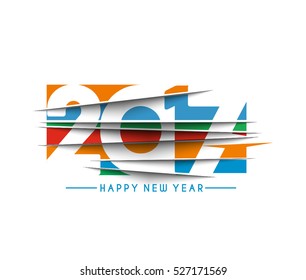 Happy new year 2017 Text Design vector illustration
