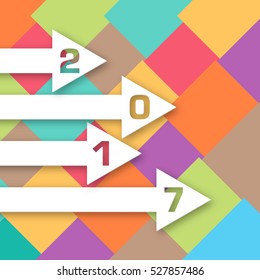 Happy new year 2017 Text Design vector.