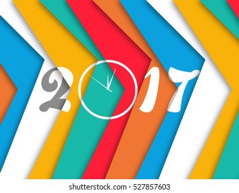 Happy new year 2017 Text Design vector.