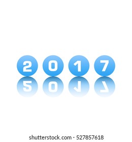 Happy new year 2017 Text Design vector.