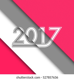 Happy new year 2017 Text Design vector.