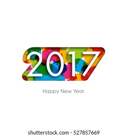 Happy new year 2017 Text Design vector.