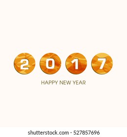 Happy new year 2017 Text Design vector.