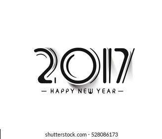 Happy new year 2017 Text Design vector illustration