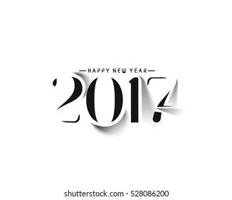 Happy new year 2017 Text Design vector illustration