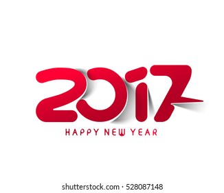 Happy new year 2017 Text Design vector illustration