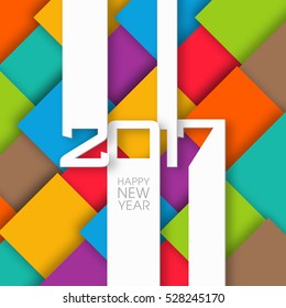 Happy new year 2017 Text Design vector.