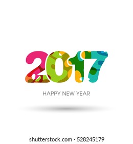 Happy new year 2017 Text Design vector.