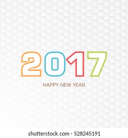 Happy new year 2017 Text Design vector.